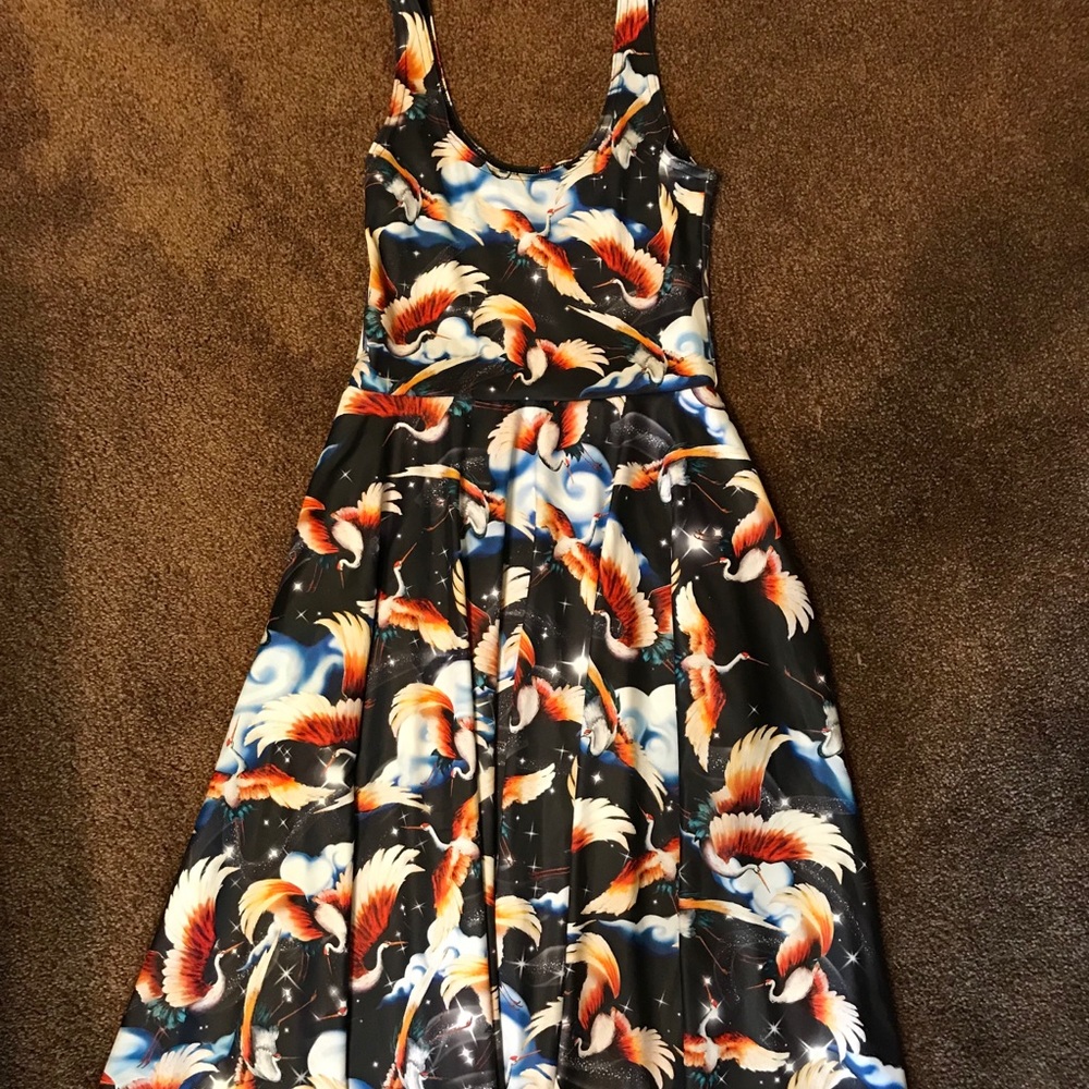 Blackmilk twilight cranes pocket midi dress